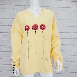 Kunky's Hand Painted Sweatshirt "Rose" Size:XL NWOT!